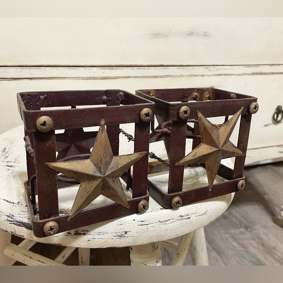Rustic Star Candle Holders - Picture 2 of 4